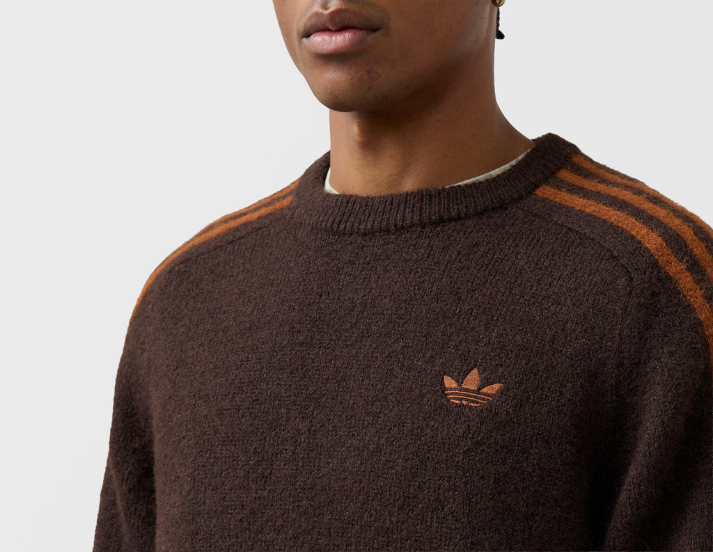 adidas Originals 3-Stripes Knit Crew Sweatshirt